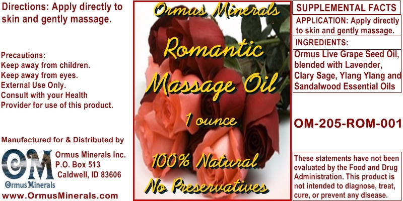 Ormus Minerals Romantic Massage Oil Ormus Minerals Romantic Massage Oil